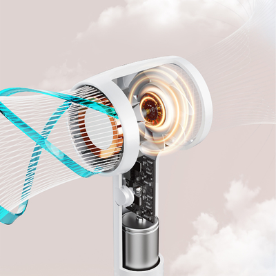 De witte Navulbare Ventilator van de de Hoge Windturbine 2000mAh Mini Portable USB van de Lijstventilator