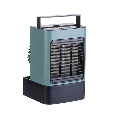 Draagbare luchtkoelerventilator, LED-licht, bureaugrootte, verstelbare windrichting