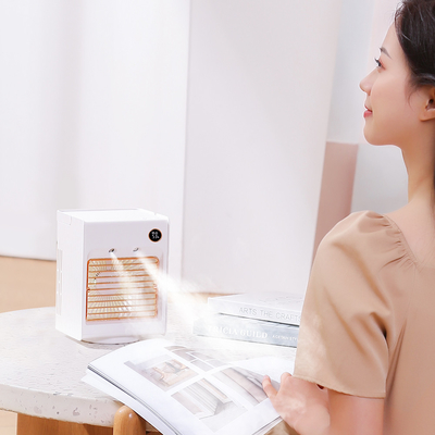 Kleine Verdampingsluchtkoeler en HumidifierTable-Ventilator4000mah Batterij